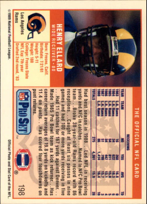 1989 Pro Set Football "Main Set" Cards #1 to #250 Rookies and Veterans - Picture 389 of 493