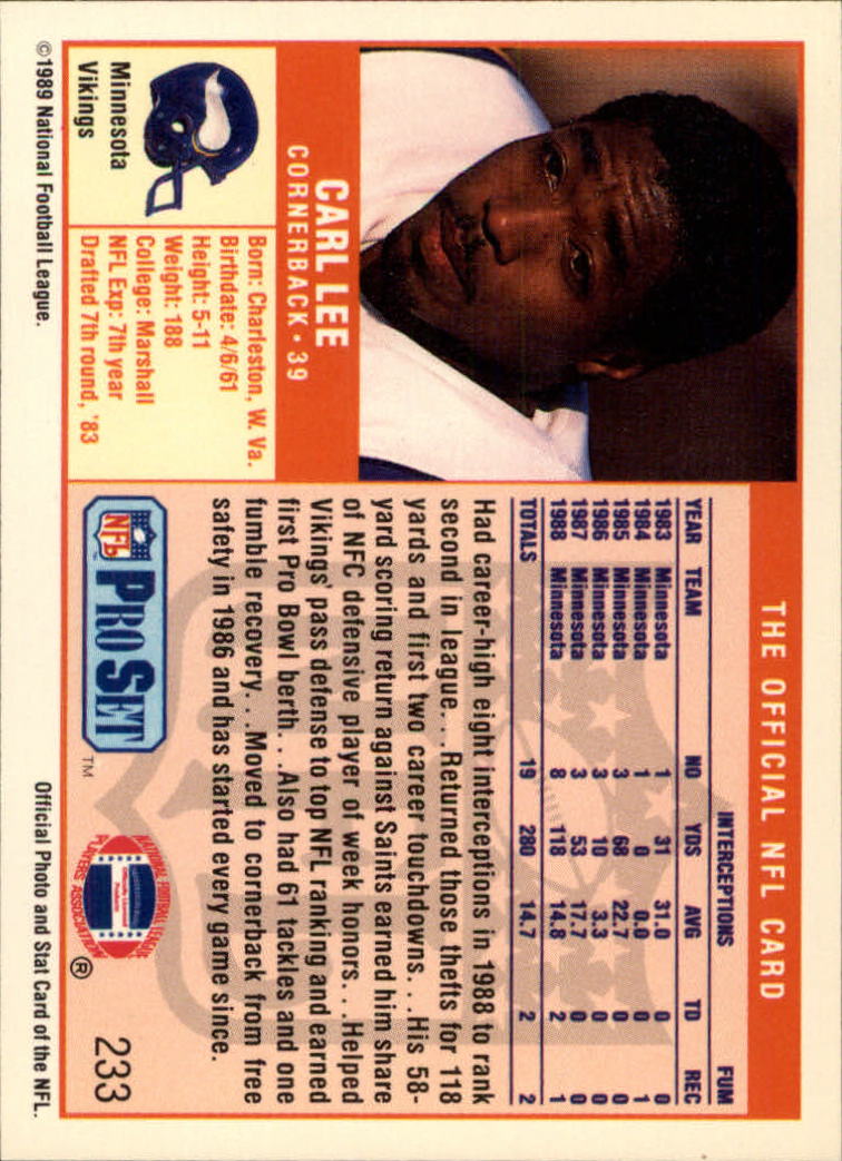 1989 Pro Set Football "Main Set" Cards #1 to #250 Rookies and Veterans - Picture 459 of 493