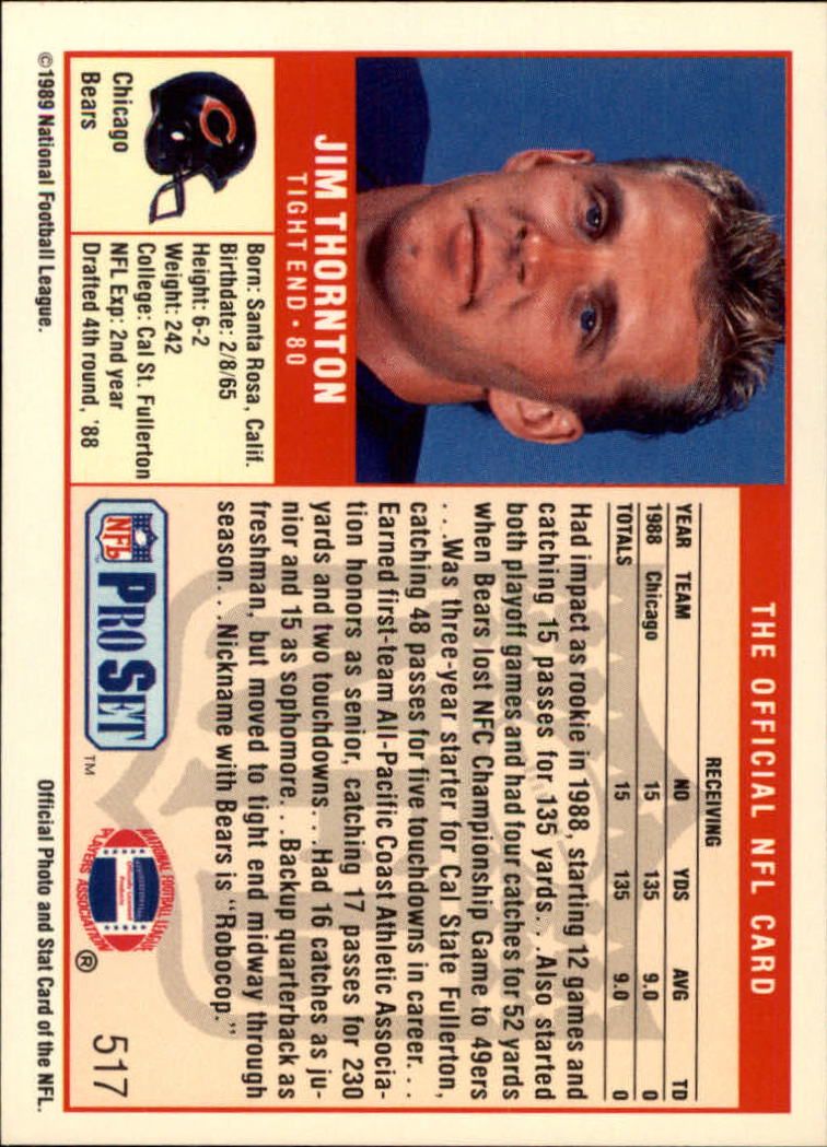 1989 Pro Set Football Card Pick 483-561 - Bild 65 von 145