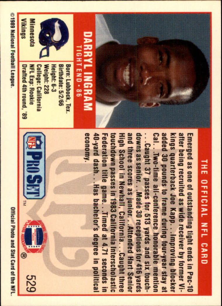 1989 Pro Set Football Card Pick 483-561 - Bild 89 von 145