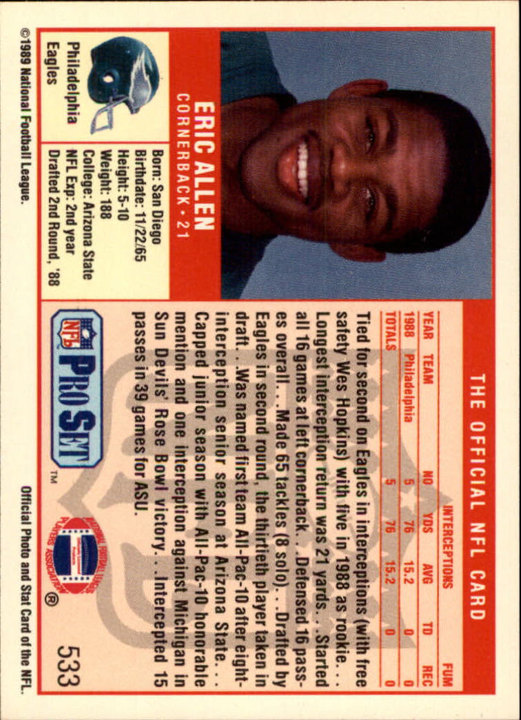1989 Pro Set Football Card Pick 483-561 - Bild 97 von 145