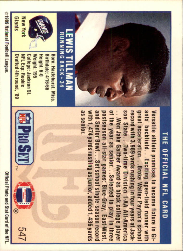 1989 Pro Set Football Card Pick 483-561 - Bild 119 von 145