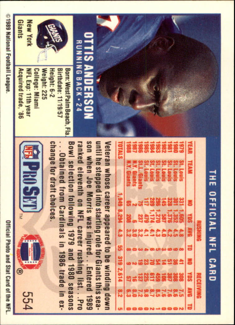 1989 Pro Set Football Card Pick 483-561 - Bild 131 von 145