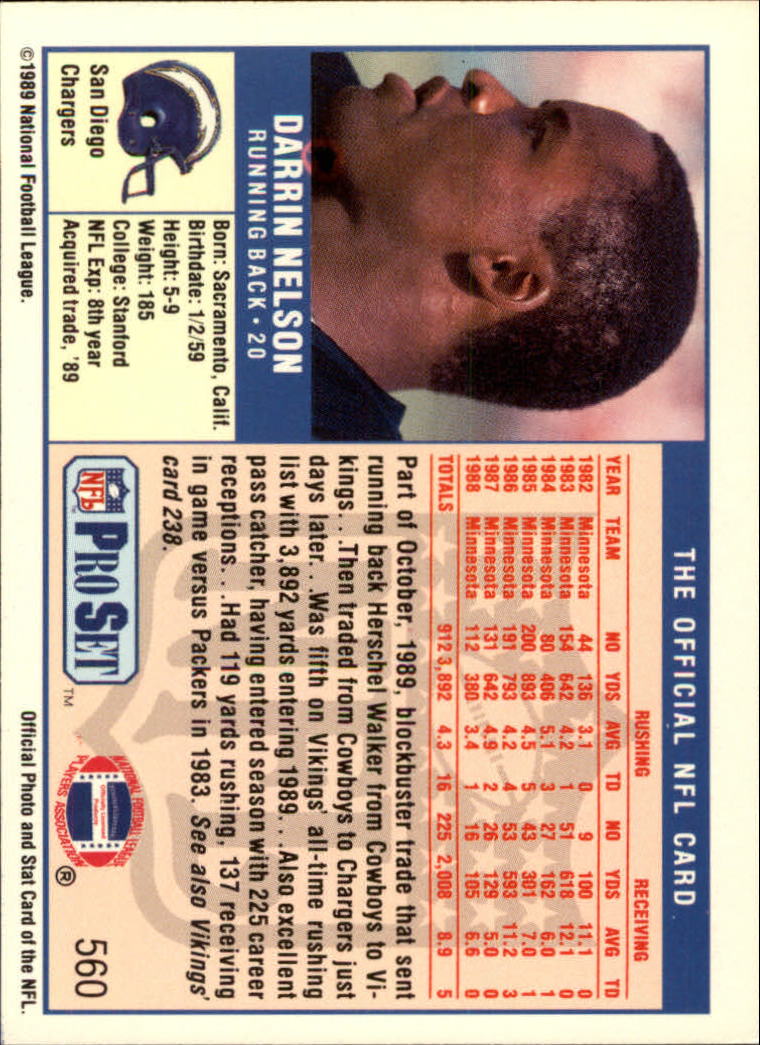 1989 Pro Set Football Card Pick 483-561 - Bild 143 von 145