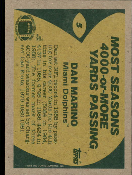 1989 Topps Football "Main Set" Cards #1 to #200 Rookies and Veterans - Picture 11 of 387