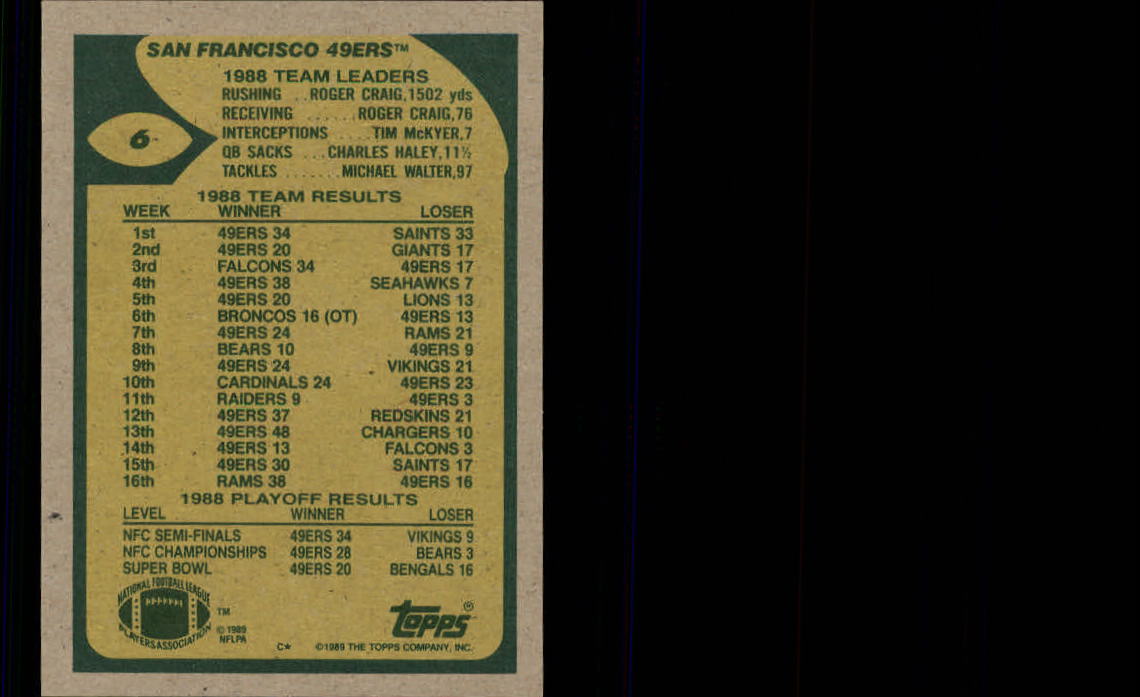 1989 Topps Football "Main Set" Cards #1 to #200 Rookies and Veterans - Picture 13 of 387