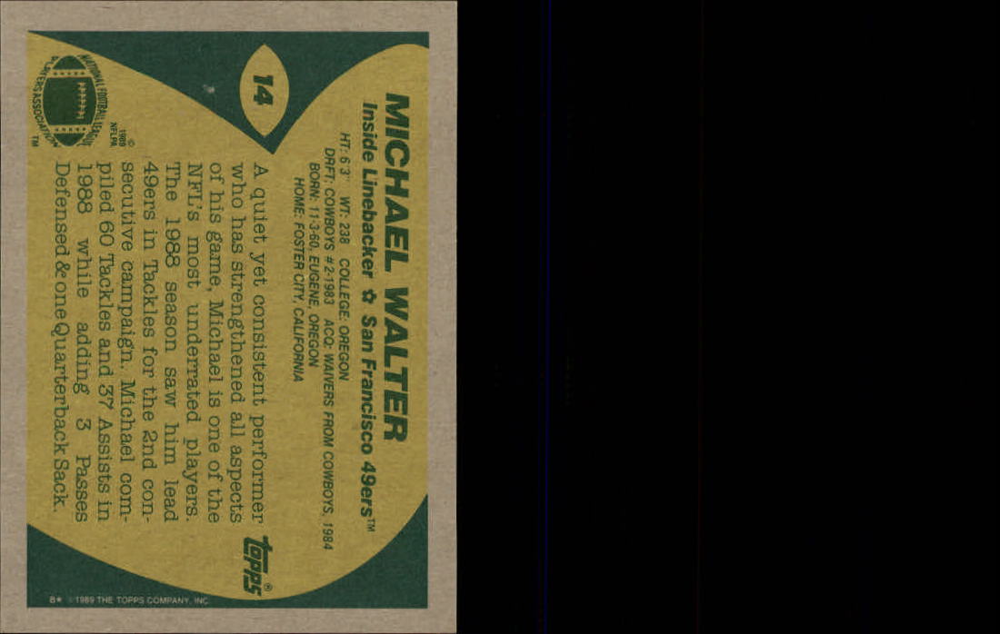 1989 Topps Football "Main Set" Cards #1 to #200 Rookies and Veterans - Picture 25 of 387