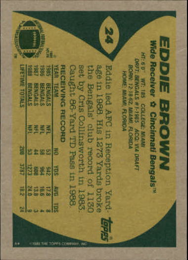1989 Topps Football "Main Set" Cards #1 to #200 Rookies and Veterans - Picture 45 of 387
