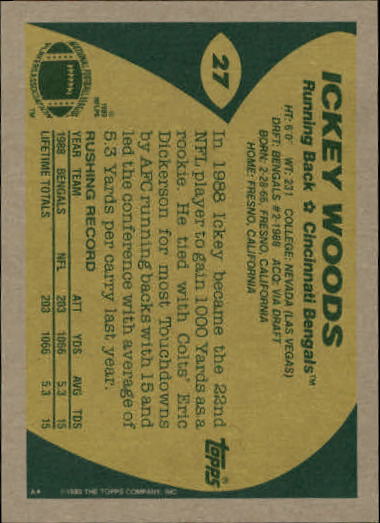1989 Topps Football "Main Set" Cards #1 to #200 Rookies and Veterans - Picture 51 of 387