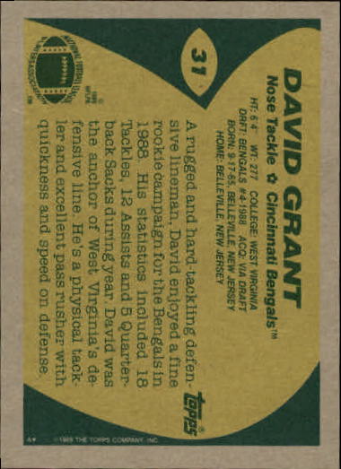 1989 Topps Football "Main Set" Cards #1 to #200 Rookies and Veterans - Picture 59 of 387