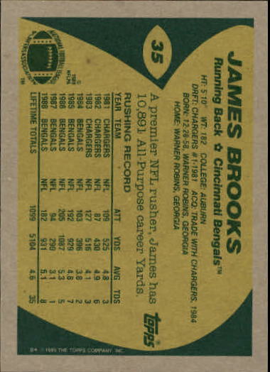 1989 Topps Football "Main Set" Cards #1 to #200 Rookies and Veterans - Picture 67 of 387