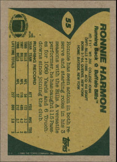 1989 Topps Football "Main Set" Cards #1 to #200 Rookies and Veterans - Picture 103 of 387