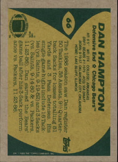 1989 Topps Football "Main Set" Cards #1 to #200 Rookies and Veterans - Picture 123 of 387