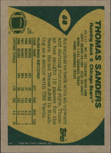 1989 Topps Football "Main Set" Cards #1 to #200 Rookies and Veterans - Picture 127 of 387