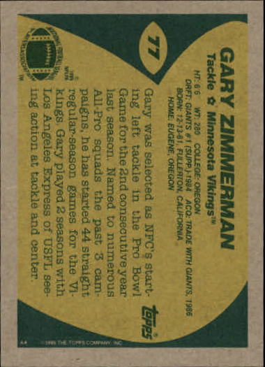 1989 Topps Football "Main Set" Cards #1 to #200 Rookies and Veterans - Picture 145 of 387