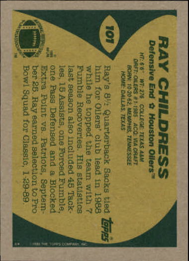 1989 Topps Football "Main Set" Cards #1 to #200 Rookies and Veterans - Picture 191 of 387