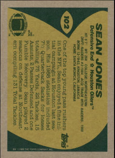 1989 Topps Football "Main Set" Cards #1 to #200 Rookies and Veterans - Picture 193 of 387