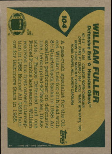 1989 Topps Football "Main Set" Cards #1 to #200 Rookies and Veterans - Picture 197 of 387