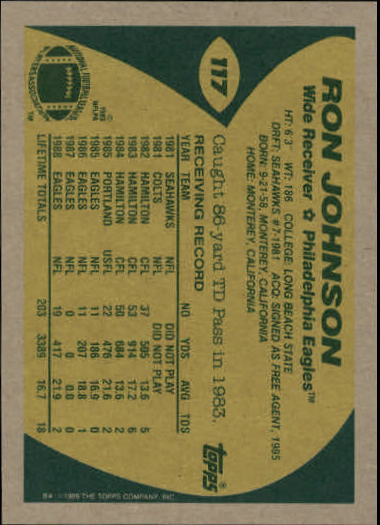 1989 Topps Football "Main Set" Cards #1 to #200 Rookies and Veterans - Picture 223 of 387