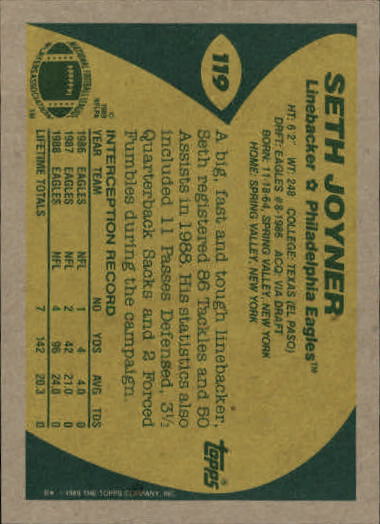 1989 Topps Football "Main Set" Cards #1 to #200 Rookies and Veterans - Picture 227 of 387