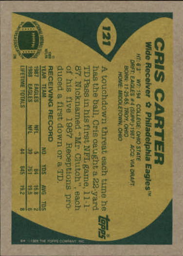 1989 Topps Football "Main Set" Cards #1 to #200 Rookies and Veterans - Picture 231 of 387