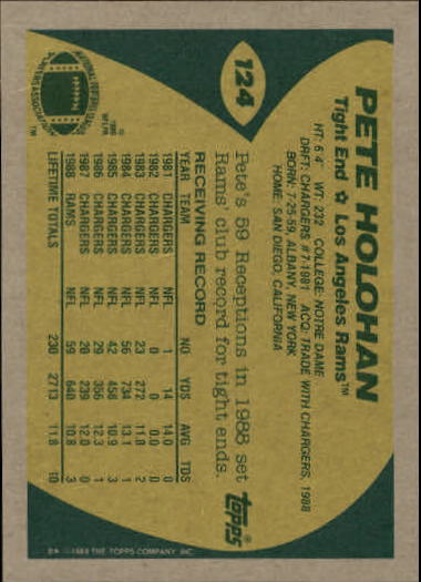 1989 Topps Football "Main Set" Cards #1 to #200 Rookies and Veterans - Picture 237 of 387
