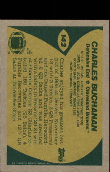 1989 Topps Football "Main Set" Cards #1 to #200 Rookies and Veterans - Picture 273 of 387