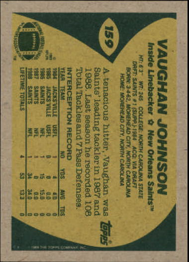 1989 Topps Football "Main Set" Cards #1 to #200 Rookies and Veterans - Picture 305 of 387