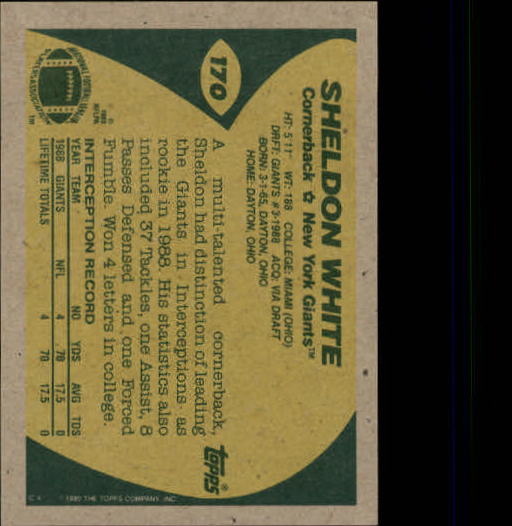 1989 Topps Football "Main Set" Cards #1 to #200 Rookies and Veterans - Picture 327 of 387