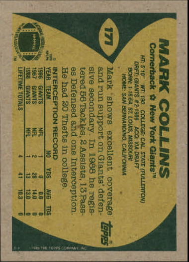 1989 Topps Football "Main Set" Cards #1 to #200 Rookies and Veterans - Picture 329 of 387