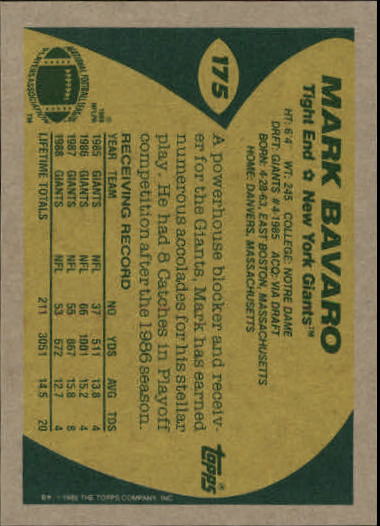 1989 Topps Football "Main Set" Cards #1 to #200 Rookies and Veterans - Picture 337 of 387