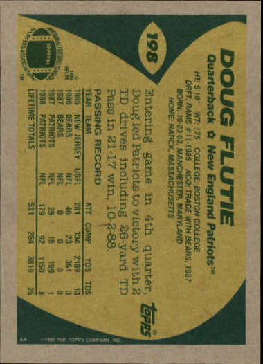 1989 Topps Football "Main Set" Cards #1 to #200 Rookies and Veterans - Picture 383 of 387