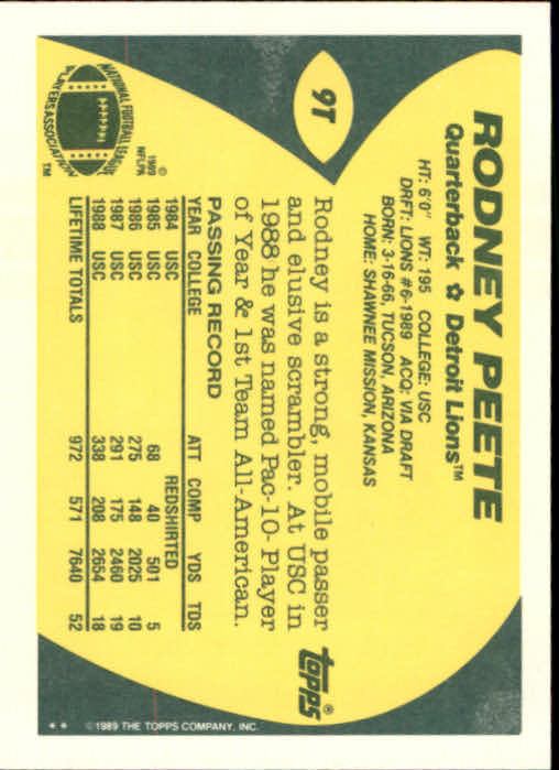 1989 Topps Traded Football Cards #1T to #132T Rookies and Veterans - Picture 19 of 251