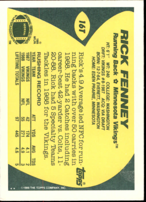 1989 Topps Traded Football Cards #1T to #132T Rookies and Veterans - Picture 33 of 251