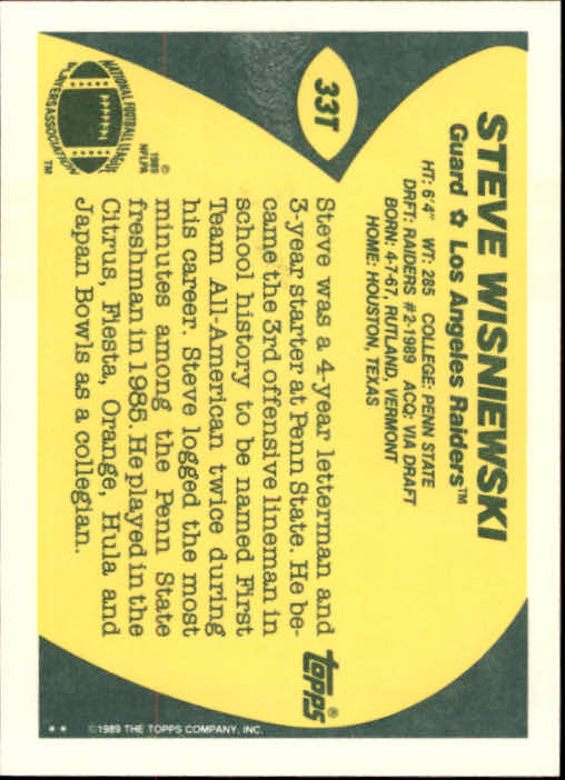 1989 Topps Traded Football Cards #1T to #132T Rookies and Veterans - Picture 65 of 251