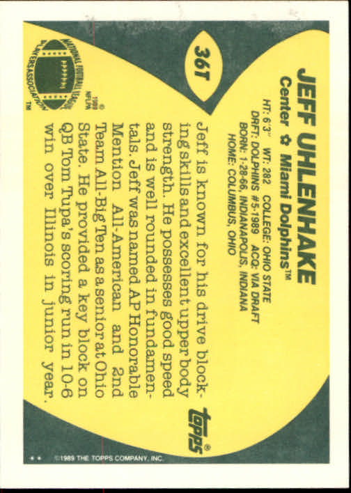 1989 Topps Traded Football Cards #1T to #132T Rookies and Veterans - Picture 71 of 251