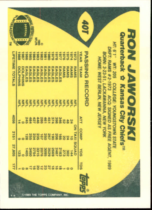 1989 Topps Traded Football Cards #1T to #132T Rookies and Veterans - Picture 79 of 251