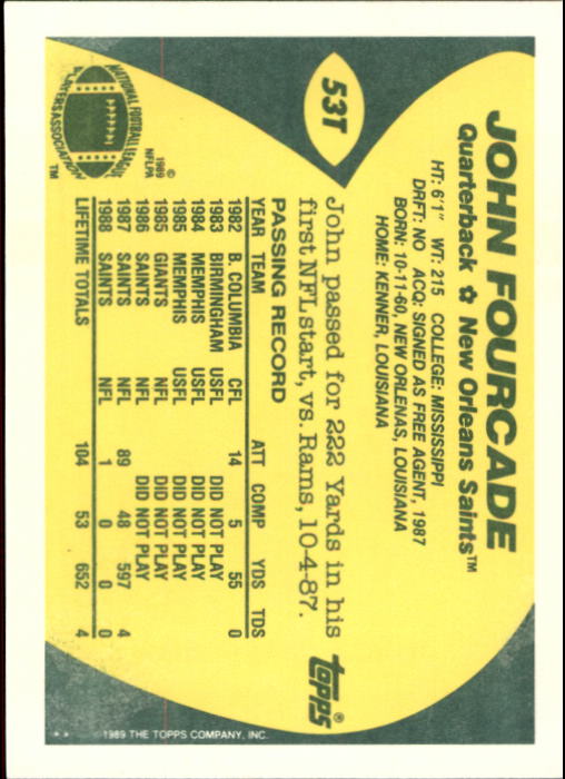 1989 Topps Traded Football Cards #1T to #132T Rookies and Veterans - Picture 103 of 251