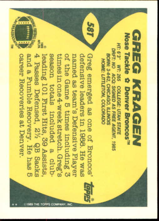 1989 Topps Traded Football Cards #1T to #132T Rookies and Veterans - Picture 111 of 251