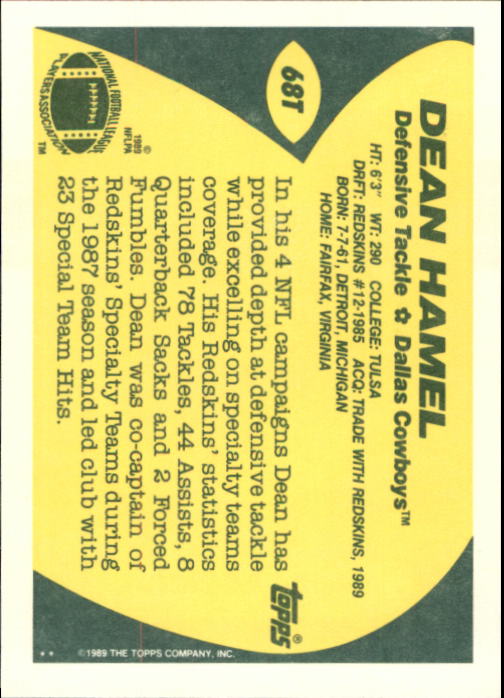 1989 Topps Traded Football Cards #1T to #132T Rookies and Veterans - Picture 129 of 251