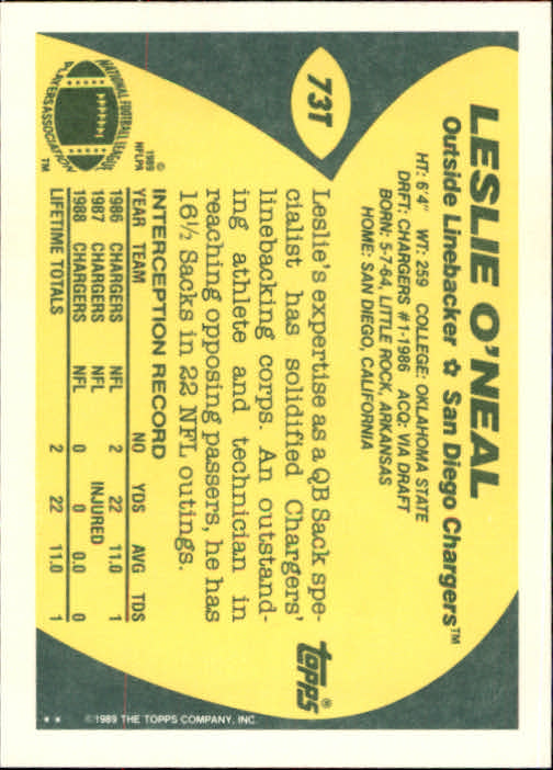 1989 Topps Traded Football Cards #1T to #132T Rookies and Veterans - Picture 137 of 251