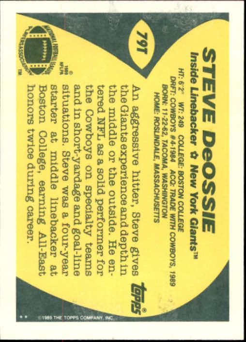 1989 Topps Traded Football Cards #1T to #132T Rookies and Veterans - Picture 149 of 251