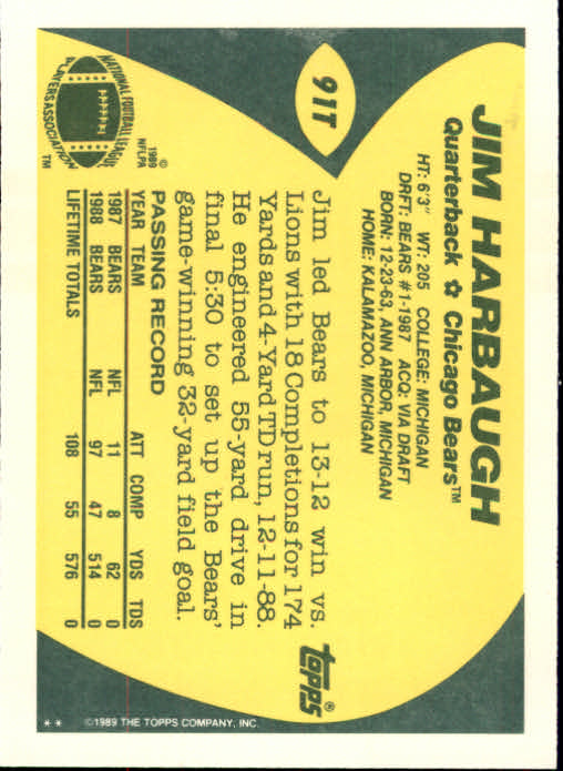 1989 Topps Traded Football Cards #1T to #132T Rookies and Veterans - Picture 169 of 251