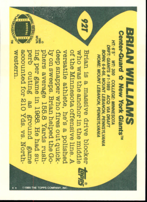 1989 Topps Traded Football Cards #1T to #132T Rookies and Veterans - Picture 171 of 251