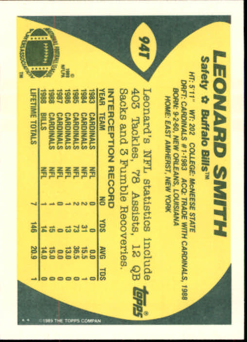 1989 Topps Traded Football Cards #1T to #132T Rookies and Veterans - Picture 175 of 251