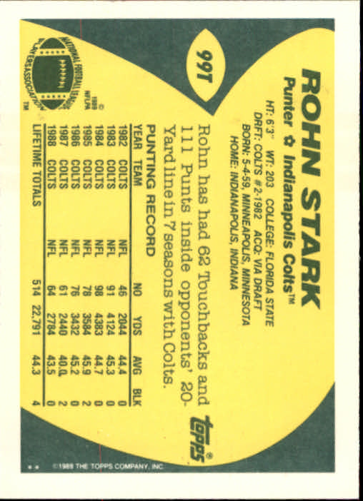 1989 Topps Traded Football Cards #1T to #132T Rookies and Veterans - Picture 185 of 251