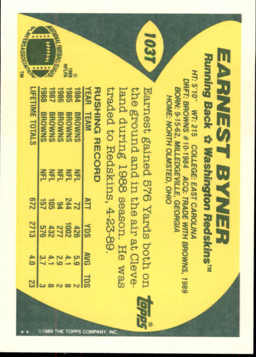 1989 Topps Traded Football Cards #1T to #132T Rookies and Veterans - Picture 193 of 251
