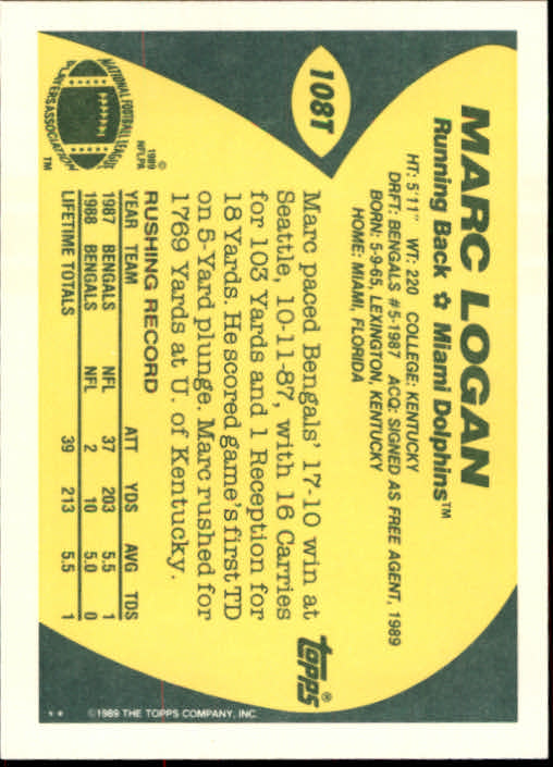 1989 Topps Traded Football Cards #1T to #132T Rookies and Veterans - Picture 203 of 251