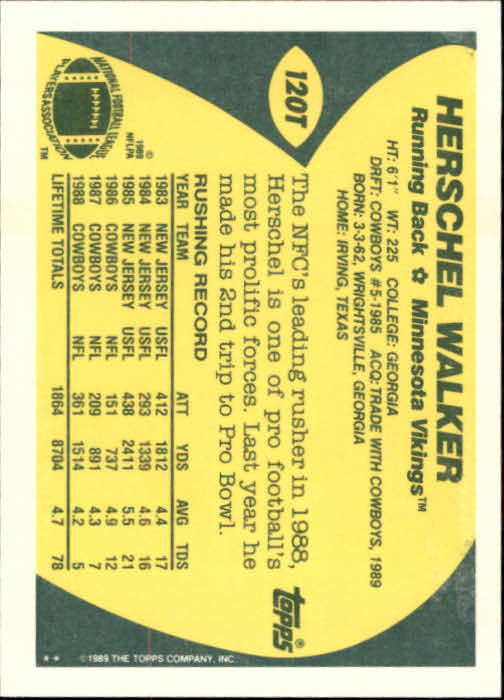 1989 Topps Traded Football Cards #1T to #132T Rookies and Veterans - Picture 227 of 251