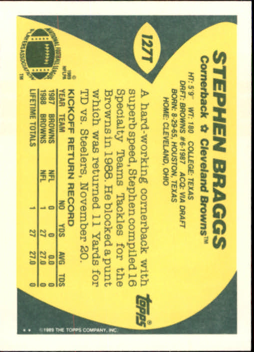 1989 Topps Traded Football Cards #1T to #132T Rookies and Veterans - Picture 241 of 251